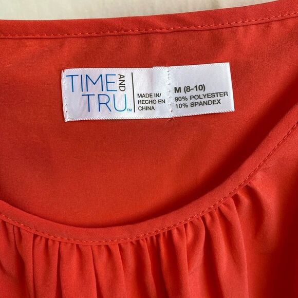 Time and Tru orange flowy tank - Picture 5 of 9